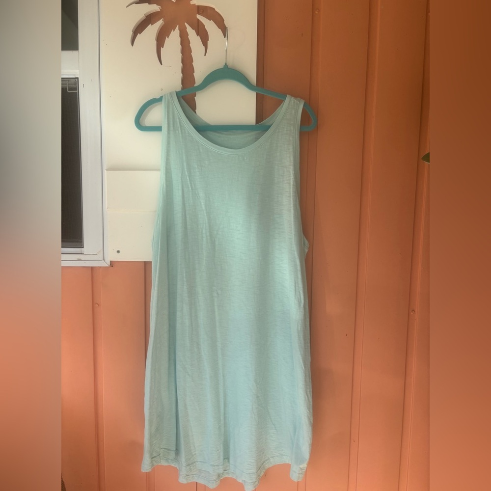 Southern Tide Aqua Blue Cotton Tank Dress